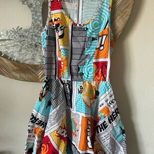 Retrolicious Comic Print Mini Dress In Size Small